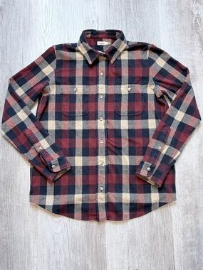 Faherty Women's Legend Sweater Shirt Cut Burchfield Plaid Stretch Flannel Size S